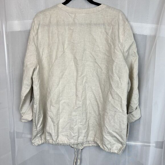 Liz Clairborne linen short sleeve button down XXL safari outdoor farmhouse - Picture 11 of 13